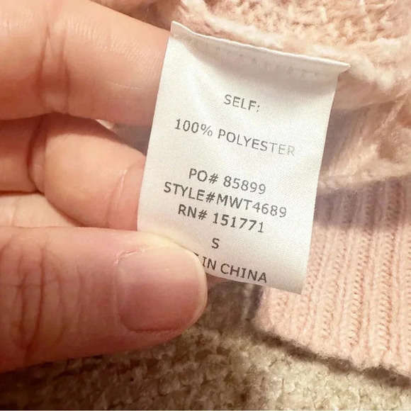 Le Lis• PINK + WHITE OPEN BACK SWEATER size small - Picture 11 of 15
